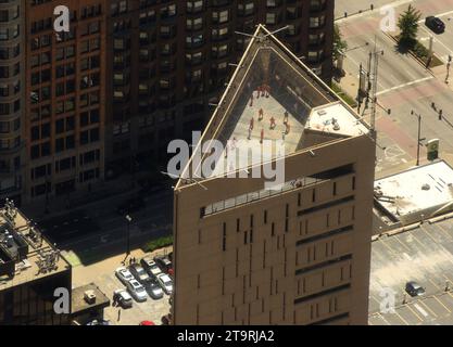 Chicago, USA - June 04, 2018: Top view on the Metropolitan Correctional Center, Chicago (MCC Chicago, Federal Bureau of Prisons) is a United States fe Stock Photo