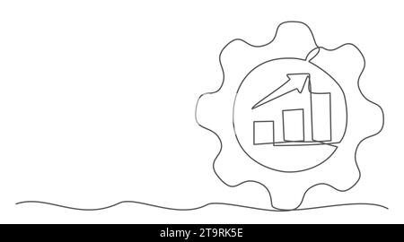 Productivity One line drawing isolated on white background Stock Vector