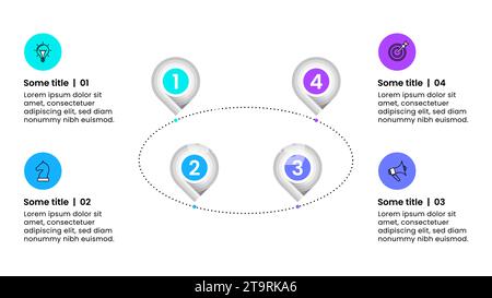 Infographic template with icons and 4 options or steps. Pointers. Can be used for workflow layout, diagram, banner, webdesign. Vector illustration Stock Vector