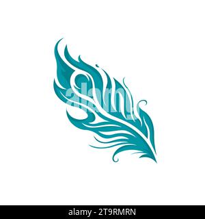 Feather Pracock Logo Simple Stock Vector