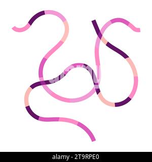 Naive squiggle pattern with bright pink and purple wavy lines on a light background. Creative abstract squiggle style drawing background Stock Vector