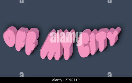3D font OFF MY CITY text effect Stock Vector