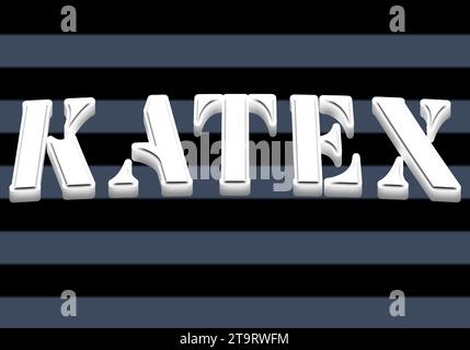 3D KATEX text with a white style effect Stock Vector