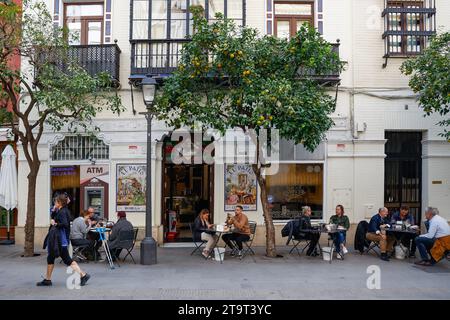 Patio San Eloy restaurant in Seville, Andalusia, Spain, Europe, Stock Photo