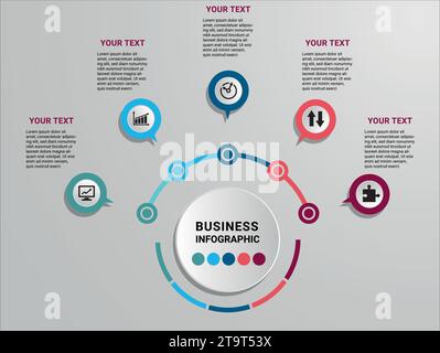 Infographic design vector and marketing icons can be used for workflow layout, diagram, annual report. Business concept with 3, 4, 5; 6, 7 and 8 step. Stock Vector