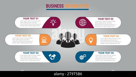 Infographic design vector and marketing icons can be used for workflow layout, diagram, annual report. Business concept with 3, 4, 5; 6, 7 and 8 step. Stock Vector