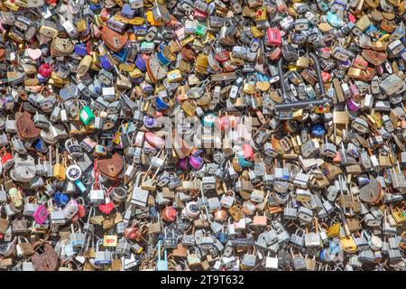 San Antonio, USA - October 31, 2023:   locker at the love bridge in San Antonio, Texas. Stock Photo