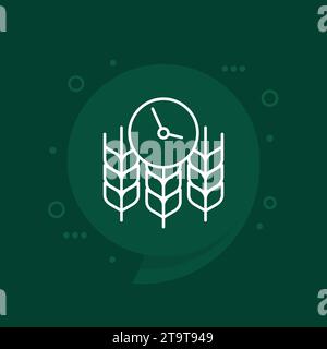 time to harvest line icon, vector Stock Vector