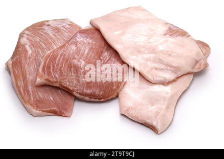 pork jowl meat isolated on a white background Stock Photo