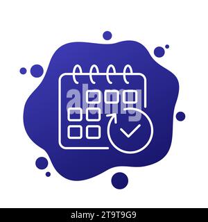 monthly subscription auto-renewal line icon vector Stock Vector