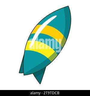 surfboard icon image vector illustration design  blue and green color for summer theme design element Stock Vector