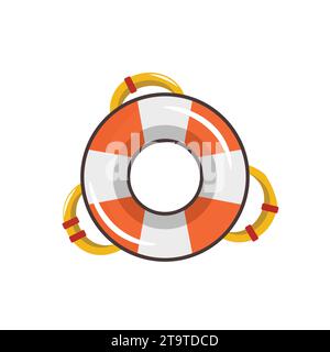 Flat illustration of lifebuoy vector icon for web design element Stock Vector