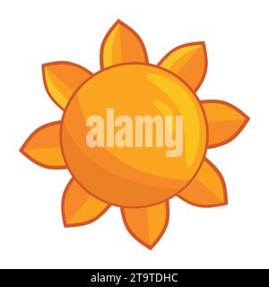 sun icon cartoon isolated on white background. Summer symbol vector illustration graphic design Stock Vector