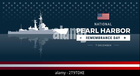 Pearl Harbor Remembrance Day background design - Vector Illustration Stock Vector