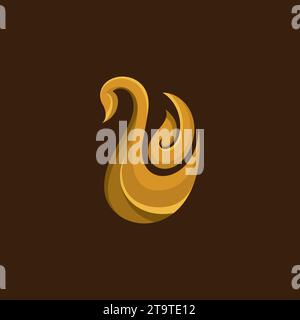 Swan Abstract logo Design. Swan vector Illustration Stock Vector