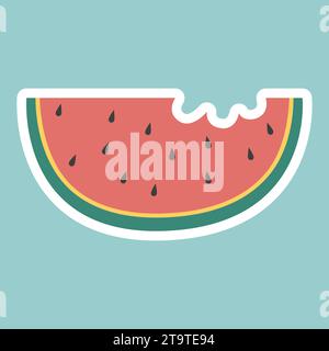 watermelon icon design  vector illustration flat style for summer theme design element and concept Stock Vector