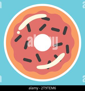 Donut icon. Flat illustration of donut icon for web design Stock Vector