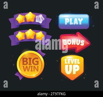 Game icon bonus. level up icon, new level logo. Vector illustration ...