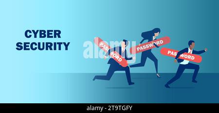 Cyber security threat in business and personal data protection concept Stock Vector