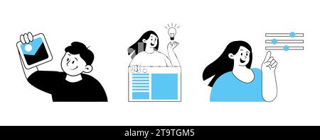 New idea for social media content creators concept Stock Vector