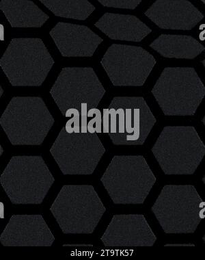 black and grey hexagon pattern wallpaper background texture Stock Photo