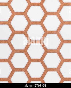 brown and white hexagon pattern wallpaper background texture Stock Photo