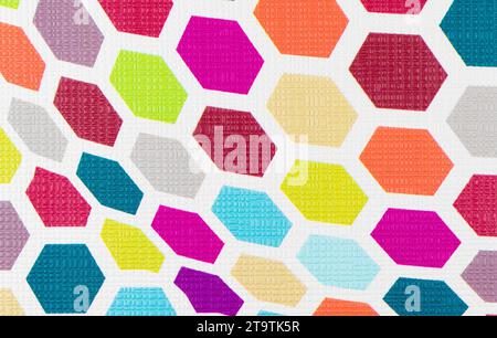 colorful hexagon wallpaper background texture, pop fabric style Stock Photo