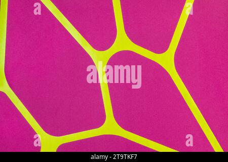 regular geometric fabric texture yellow and violet background, cloth pattern with yellow lines; regular geometric fabric texture yellow and violet background, cloth pattern with yellow lines Stock Photo