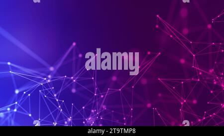 Digital plexus background. Abstract background with interlaced lines and dots. Network connection structure. Data exchange. Internet and communication Stock Photo