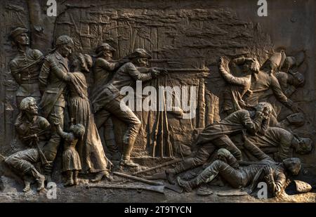 William Jasper monument in Madison Square in Savannah Georgia Stock Photo