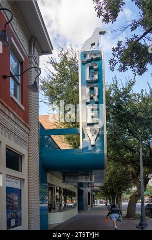 The Grey Restaurant occupying a 1938 art deco Greyhound bus terminal in Savannah Georgia Stock Photo