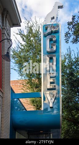 The Grey Restaurant occupying a 1938 art deco Greyhound bus terminal in Savannah Georgia Stock Photo