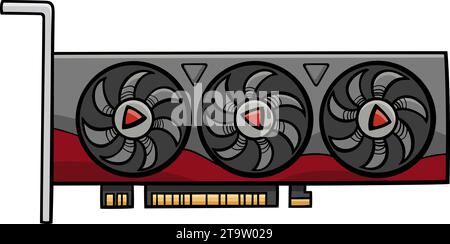 Cartoon illustration of graphics card computer component object clip art Stock Vector