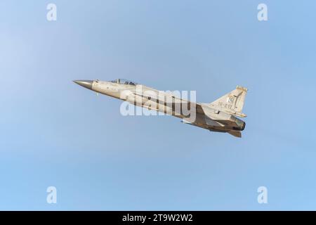 JF-17 Thunder at Dubai Air Show 2023 in Dubai, UAE Stock Photo