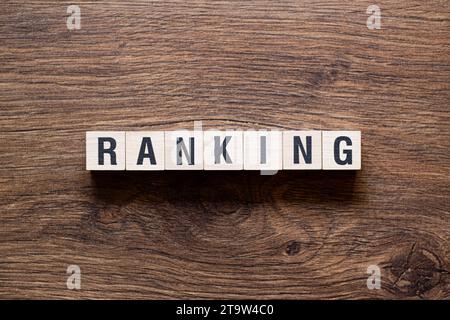 Rank - word concept on building blocks, text Stock Photo - Alamy