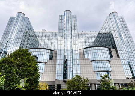 Altiero Spinelli Building at the Espace Léopold Europen Parliament, European Quarter, Brussels, Belgium Stock Photo