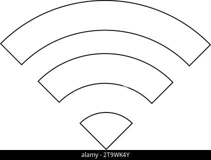 WiFi wireless internet signal line icon symbol. Connect of network. Bar of satellites for mobile, radio, computer. Hotpot, strength electronic wave fr Stock Vector