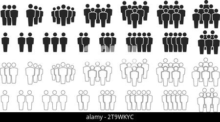 Team icons set. People .Group of people icons. crowed symbol Vector. Person symbol for your infographics web illustration Stock Vector