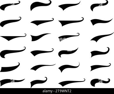 Swooshes set for athletic typography Royalty Free Vector