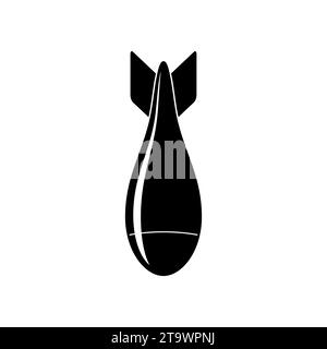 Aviation Bomb icon icon isolated on white background. Atomic rocket air bomb. Bombshell, Mmissile army. Nuke radiation vector illustration. Stock Vector