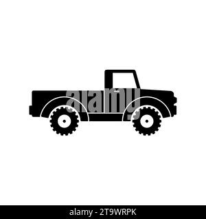 Old silhouette classic truck logo Royalty Free Vector Image
