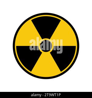Radiation hazard icon. Radioactive threat alert. Nuclear caution symbol. Vector illustration. Stock Vector