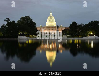 Washington, DC - June 03, 2018: United States Capitol at night. Stock Photo