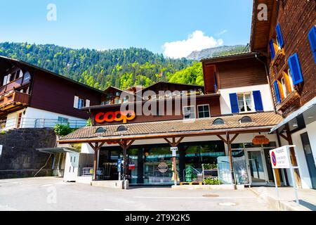 A Coop supermarket in Lauterbrunnen, Switzerland Stock Photo