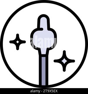 Cotton swab color icon. Simple style sign for mobile concept and web design. Cotton buds flat vector icon. Symbol, logo vector graphics. Stock Vector