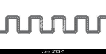 Winding road in asphalt. Info graphic. Vector illustration. Stock Vector