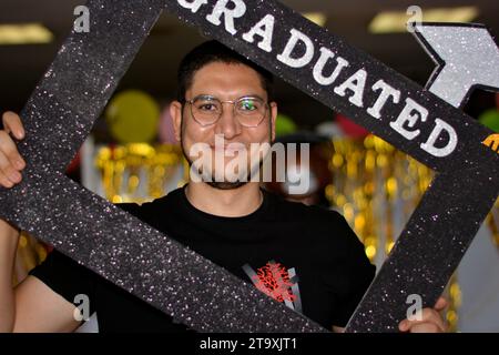 Cairo, Egypt, July 11 2021: preparations for a graduation party ...