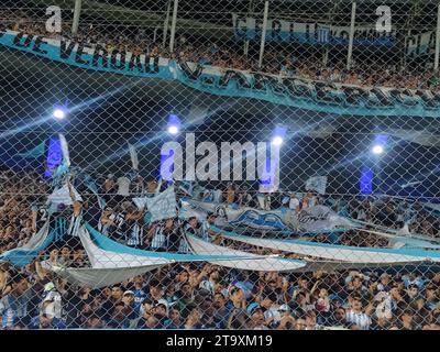 Avellaneda, Argentina. 27th Nov, 2023. Racing Club fans during the match between Racing Club vs. Belgrano (Cba.). Credit: Workphotoagencia/Alamy Live News Stock Photo