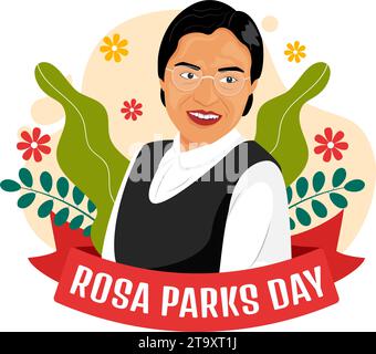 Rosa Parks Day Vector Illustration with the First Lady of Civil Rights ...