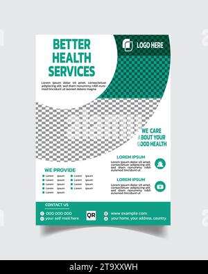 Unique healthcare flyer, healthcare flyer leaflet, corporate healthcare cover layout Stock Vector